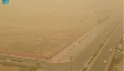 عواصف رملية تؤثر على منطقة جازان