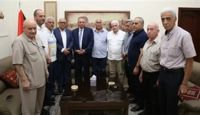 السفير دبور يلتقي بقياديي فصائل منظمة التحرير الفلسطينية في زيارة توديع.
