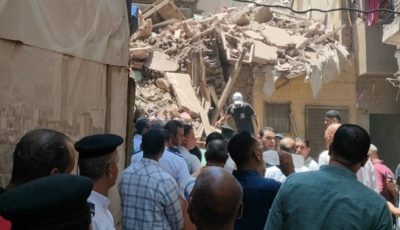 انهيار عقار من 3 طوابق بمنطقة الساحل وانتشال مصابين