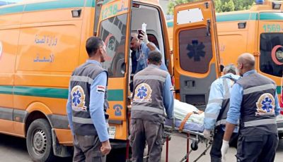 بينهم أطفال.. 11 مصابا في انقلاب ميكروباص بصحراوي المنيا