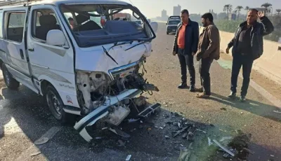تعرض 9 أفراد لإصابات نتيجة حادث تصادم بين حافلتين صغيرة في الشرقية