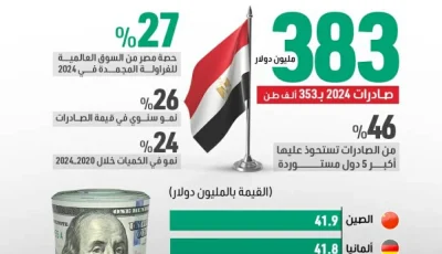 فراولة مصر تنتشر عالمياً.. تستحوذ على 27% من السوق الدولية