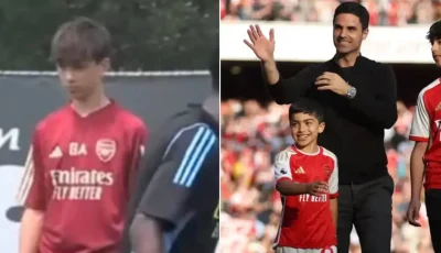 نجل ميكيل أرتيتا يظهر لأول مرة مع أرسنال