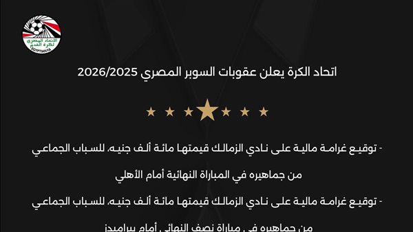 كأس السوبر المصري.. عقوبات بالجملة علي الأهلي والزمالك بعد أحداث النهائي