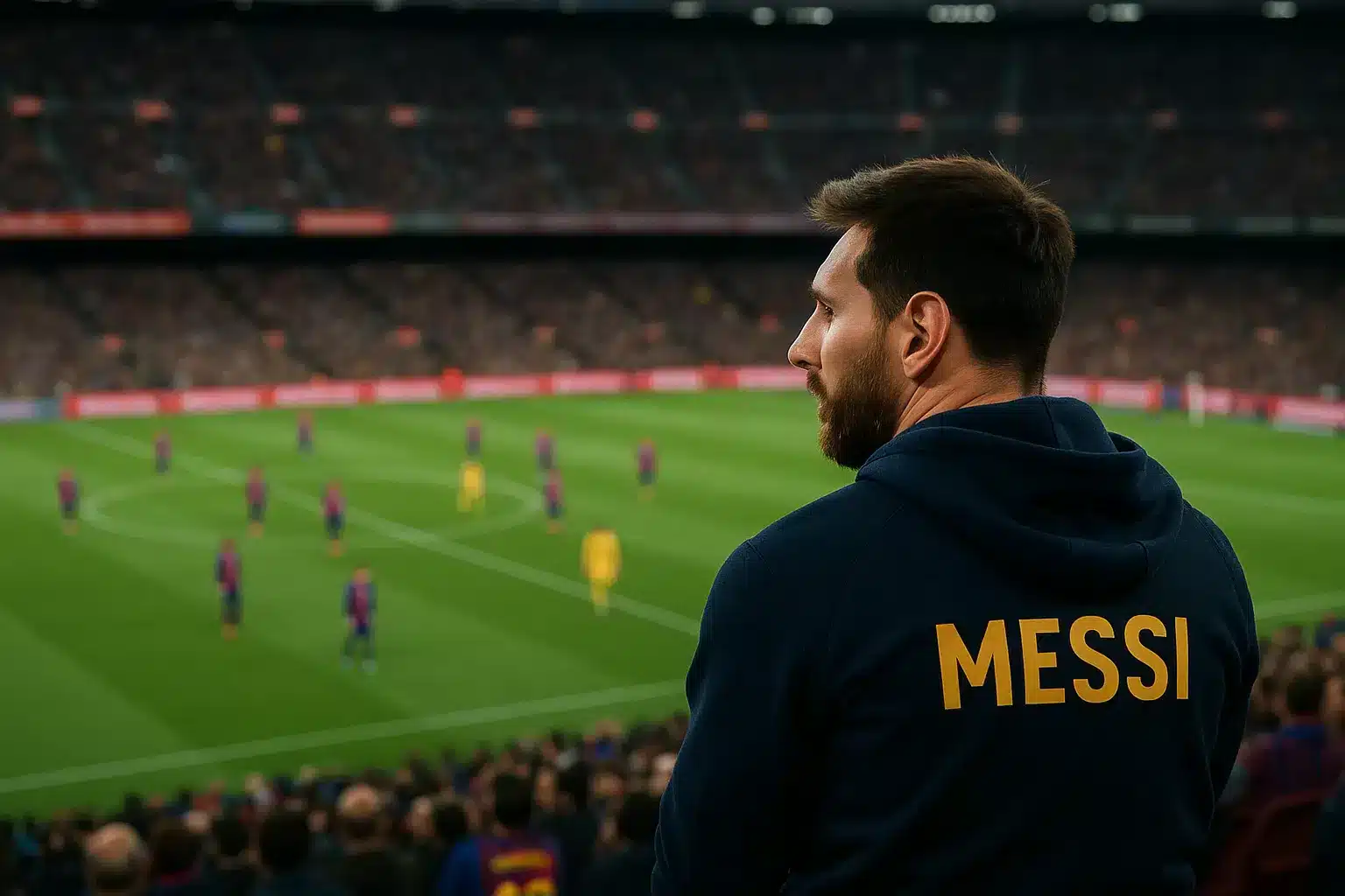 حضور خاص لـ ميسي في كامب نو أثناء مباراة برشلونة ضد أتلتيك بلباو (فيديو)