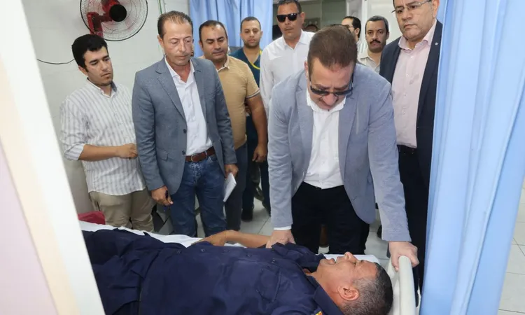 محافظ المنوفية يزور مصابى حريق مصنع السادات للإطمئنان على حالتهم الصحية ويوجه بالمتابعة اللحظية وتسخير كافة الإمكانيات الطبية