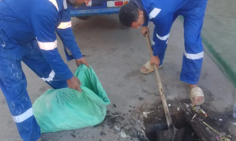 بورفؤاد تستعد لموسم الشتاء.. تطهير المآخذ وتسليك البالوعات بتوجيهات رئيس مياه القناة