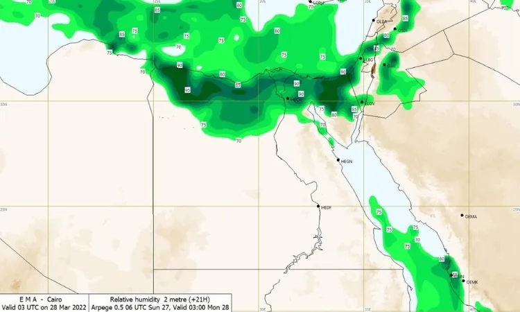 الأرصاد: غدا طقس مائل للحرارة نهارا مائل للبرودة ليلا والعظمى بالقاهرة 26