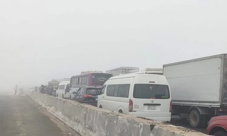 بسبب الشبورة الكثيفة.. زحام على الطريق الإقليمي وغلق كارتة الخطاطبة بالمنوفية