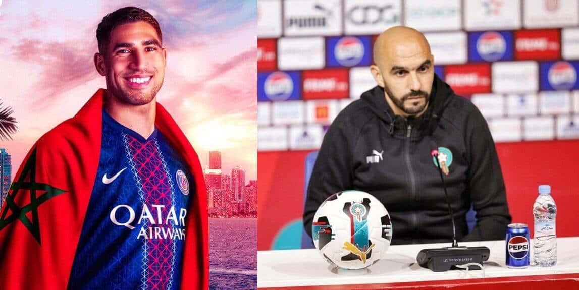 الركراكي يدعم أشرف حكيمي في سباق الكرة الذهبية الإفريقية