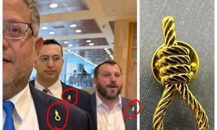 بن غفير يثير جدلا بدبوس مشنقة لدعم إعدام الأسرى الفلسطينيين