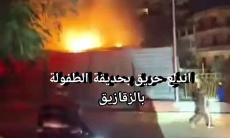 نشوب حريق بحديقة الطفل بالشرقية