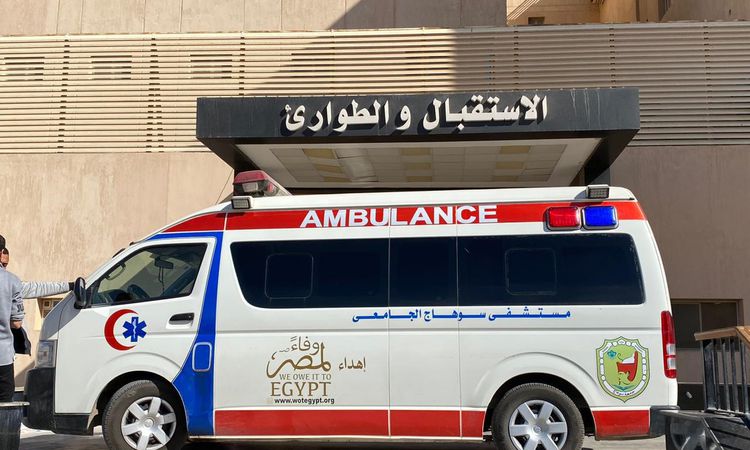 مصرع طالب جامعي في حادث موتوسيكل وعربة كارو بخارفة المنشاة بسوهاج